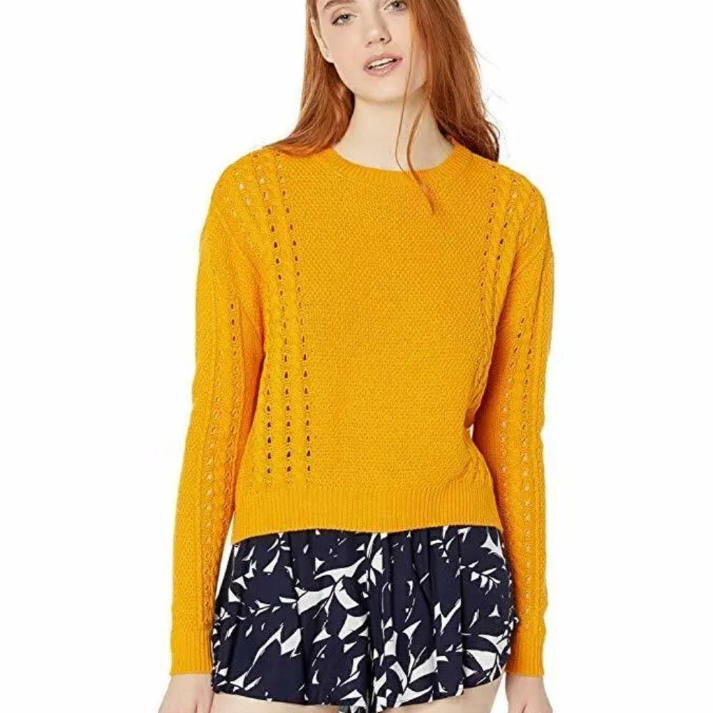 ✨ VOLCOM ✨ Cable Bodied Boxy Fit Crew Neck Sweater - [XXL, Mustard Gold]